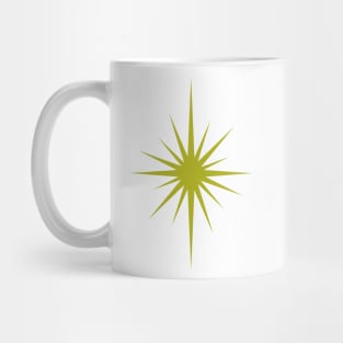 Avocado Green Atomic Starburst Mid Century Modern Mug